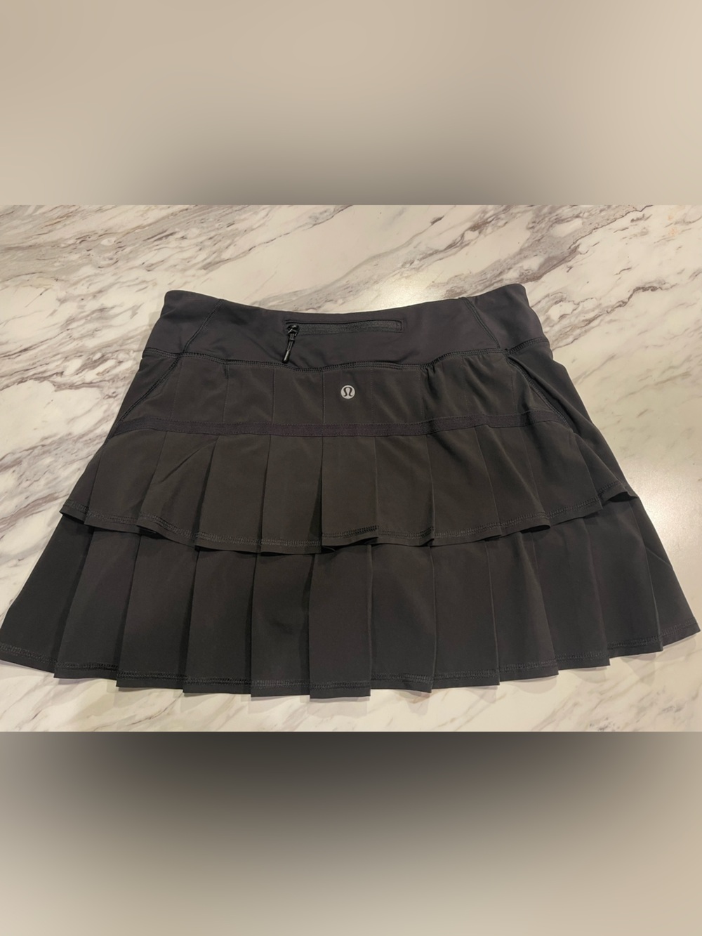 lululemon athletica Black Pleated Skater Skirt with Zip Pocket